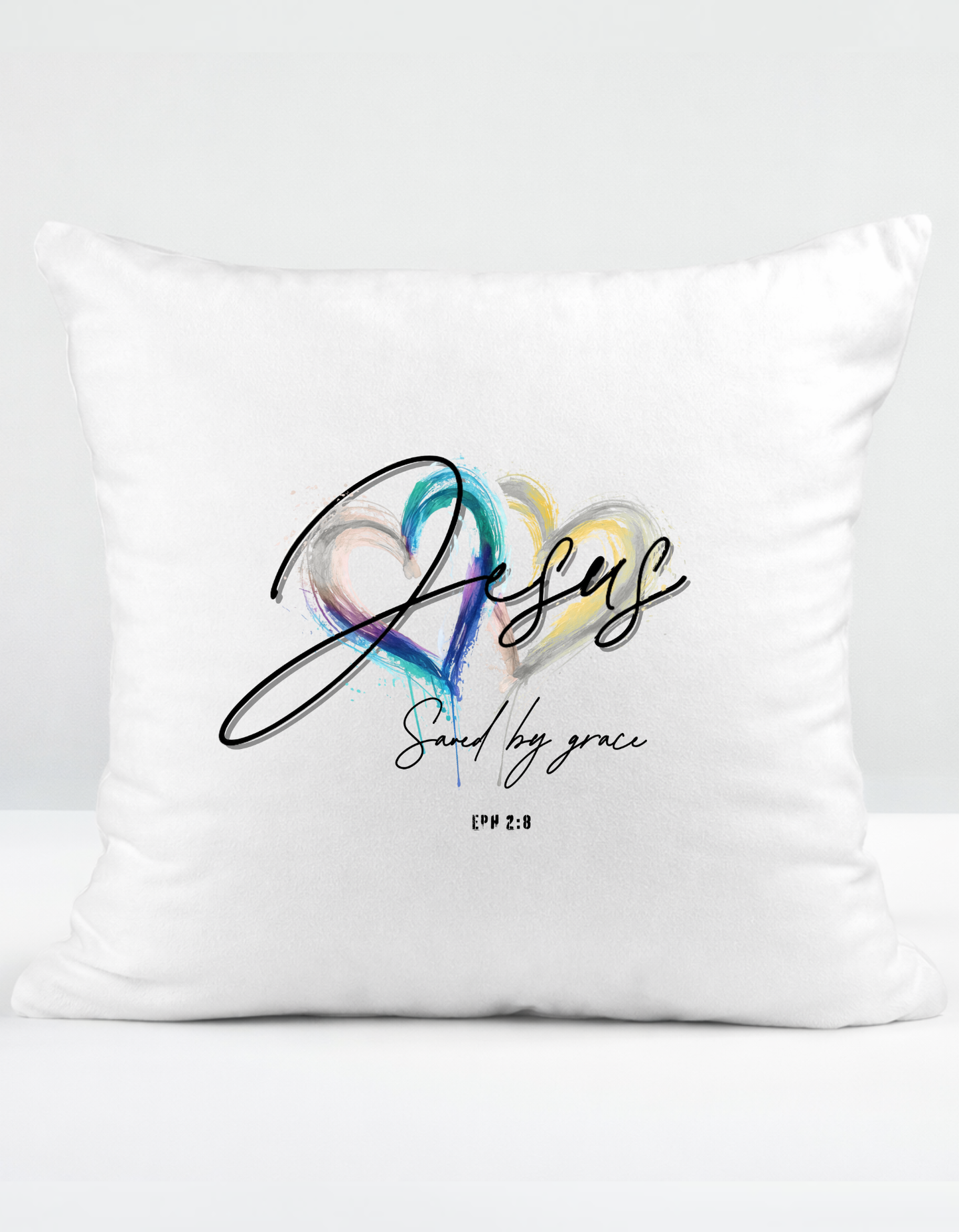 Eph 2:8 "Saved by grace" faith inspired Scatter Cushion for believing women of God.