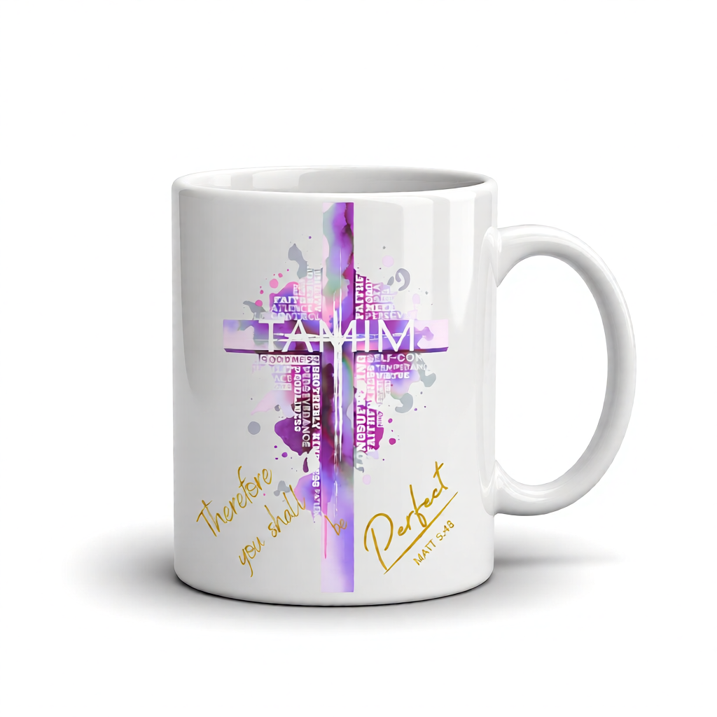 Matt 5:48 TAMIM™ – “Be Perfect” Inspirational Christian Faith Mug for Christian believers