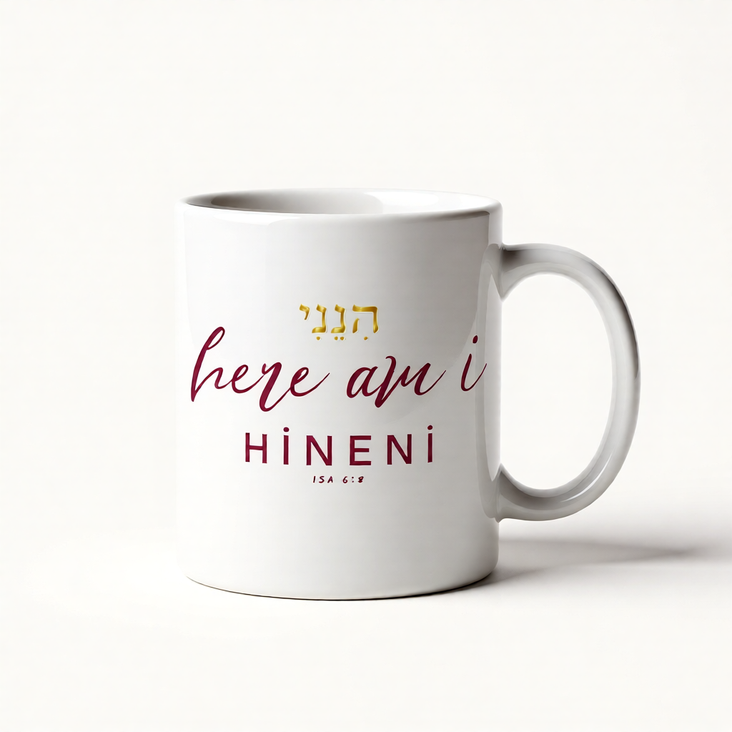 ISA 6:8 HINENI – "Here I Am” Faith-Inspired Ceramic Mug