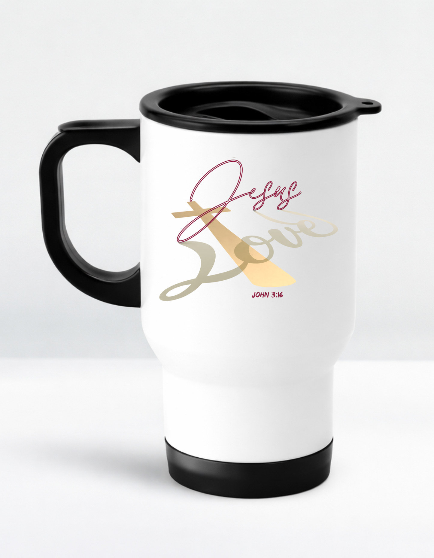 John 3:16 “Jesus Love” – Faith-Inspired Travel Mug for the Christian woman.